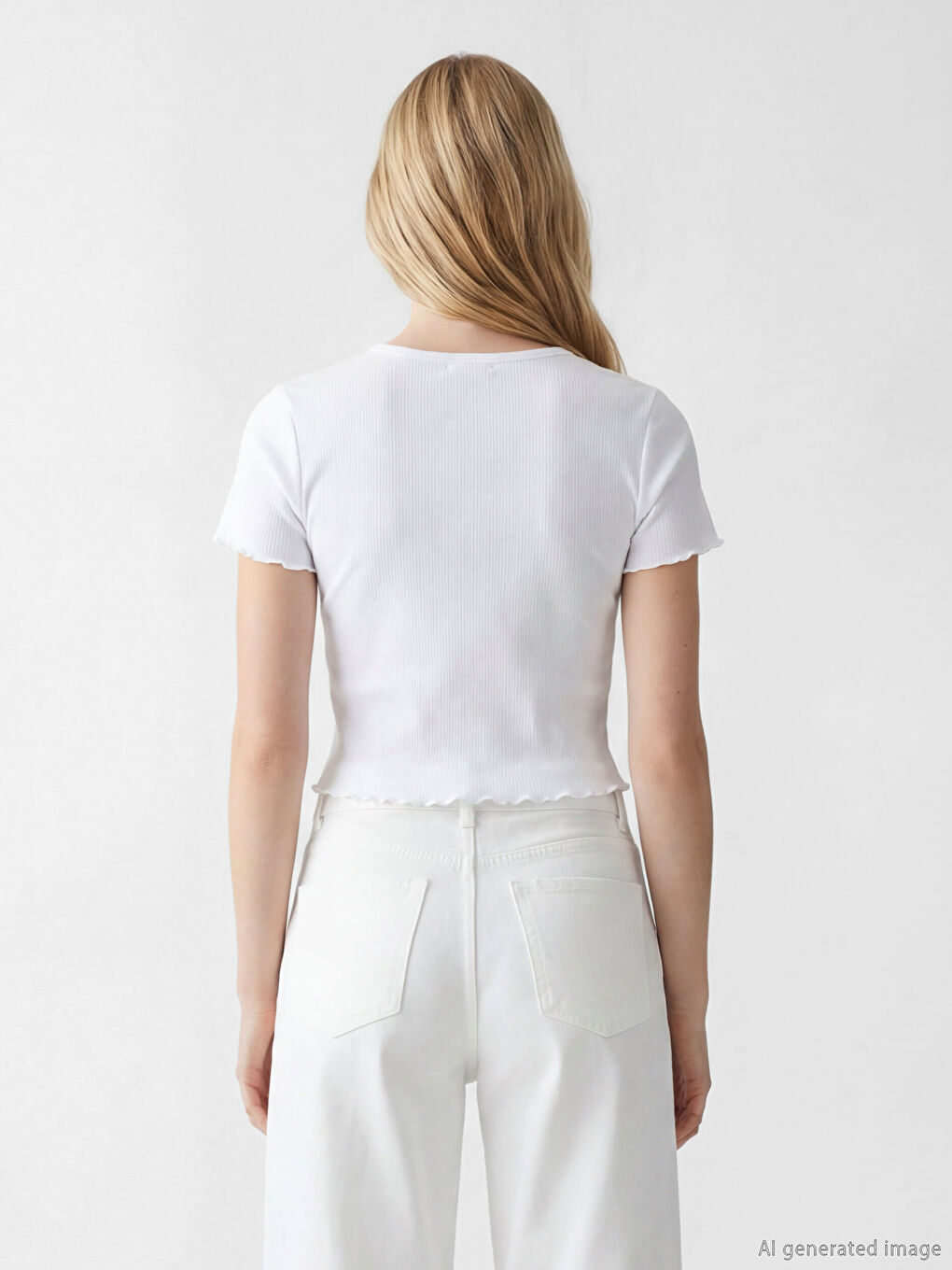 Woman WHITE Crop Top-3