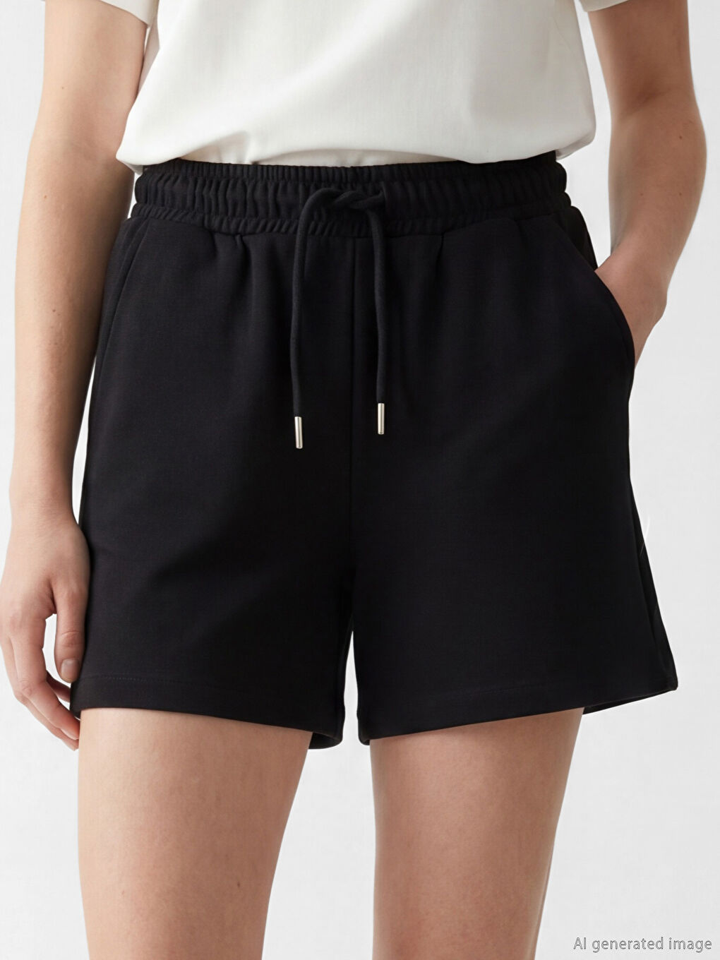 Short Femme à Taille Élastiquée-2