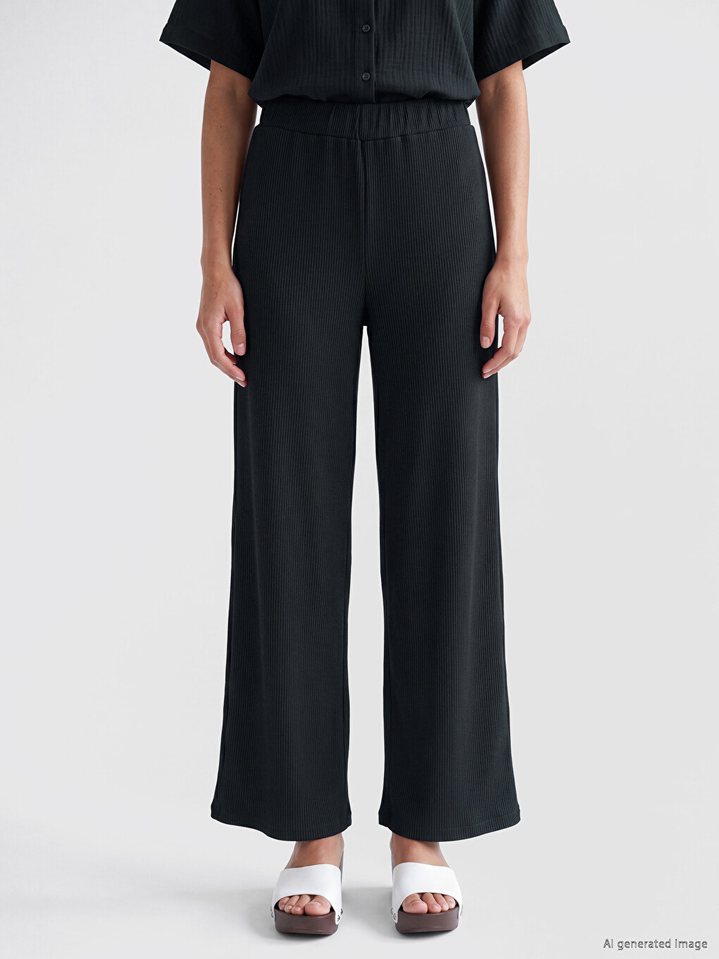 Elastic Waist Women's Trousers-1