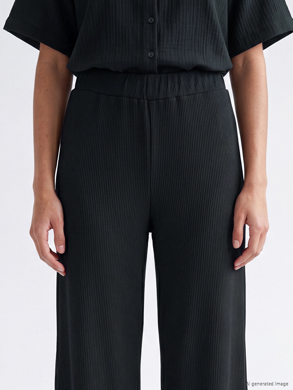 Elastic Waist Women's Trousers-2