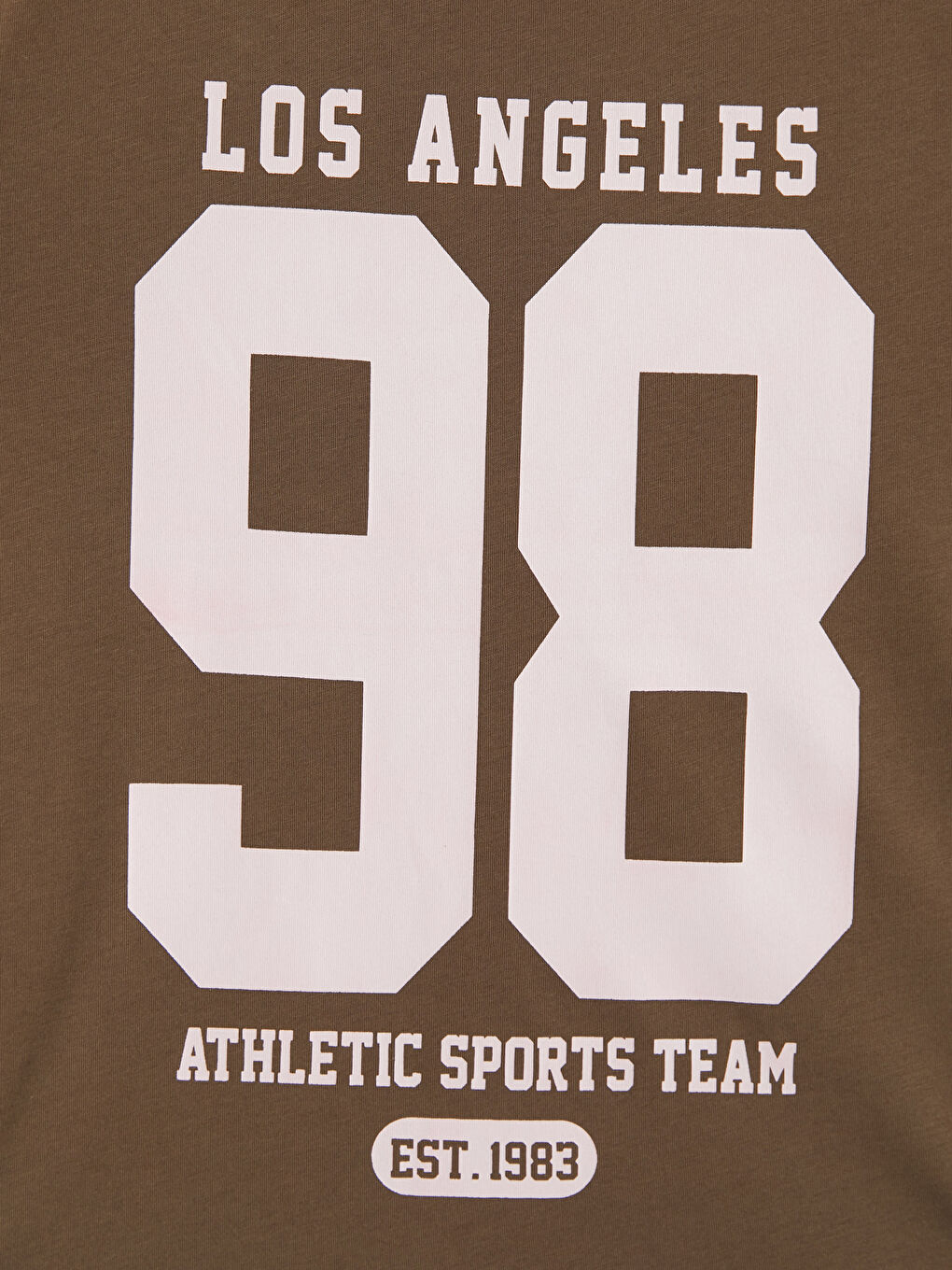 تي شيرت نسائي مطبوع لوس أنجلِس بياقة دائرية-6