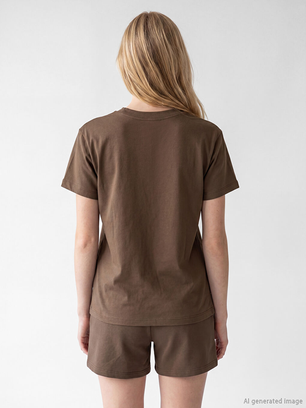 تي شيرت نسائي مطبوع لوس أنجلِس بياقة دائرية-3