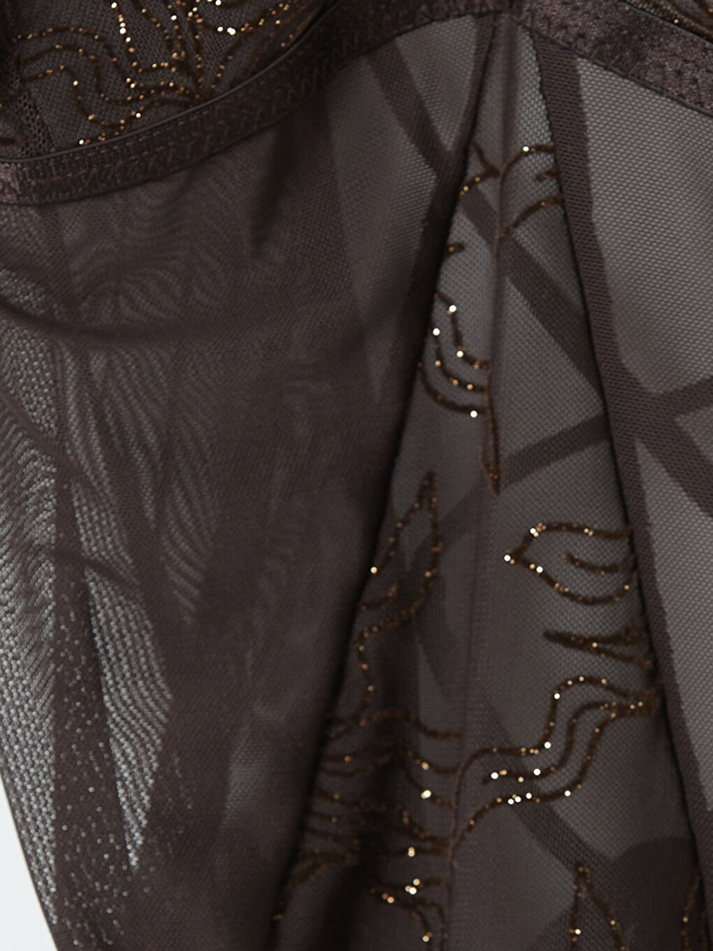 Kahverengi Askılı Dantelli Fantezi Çıtçıtlı Body-2