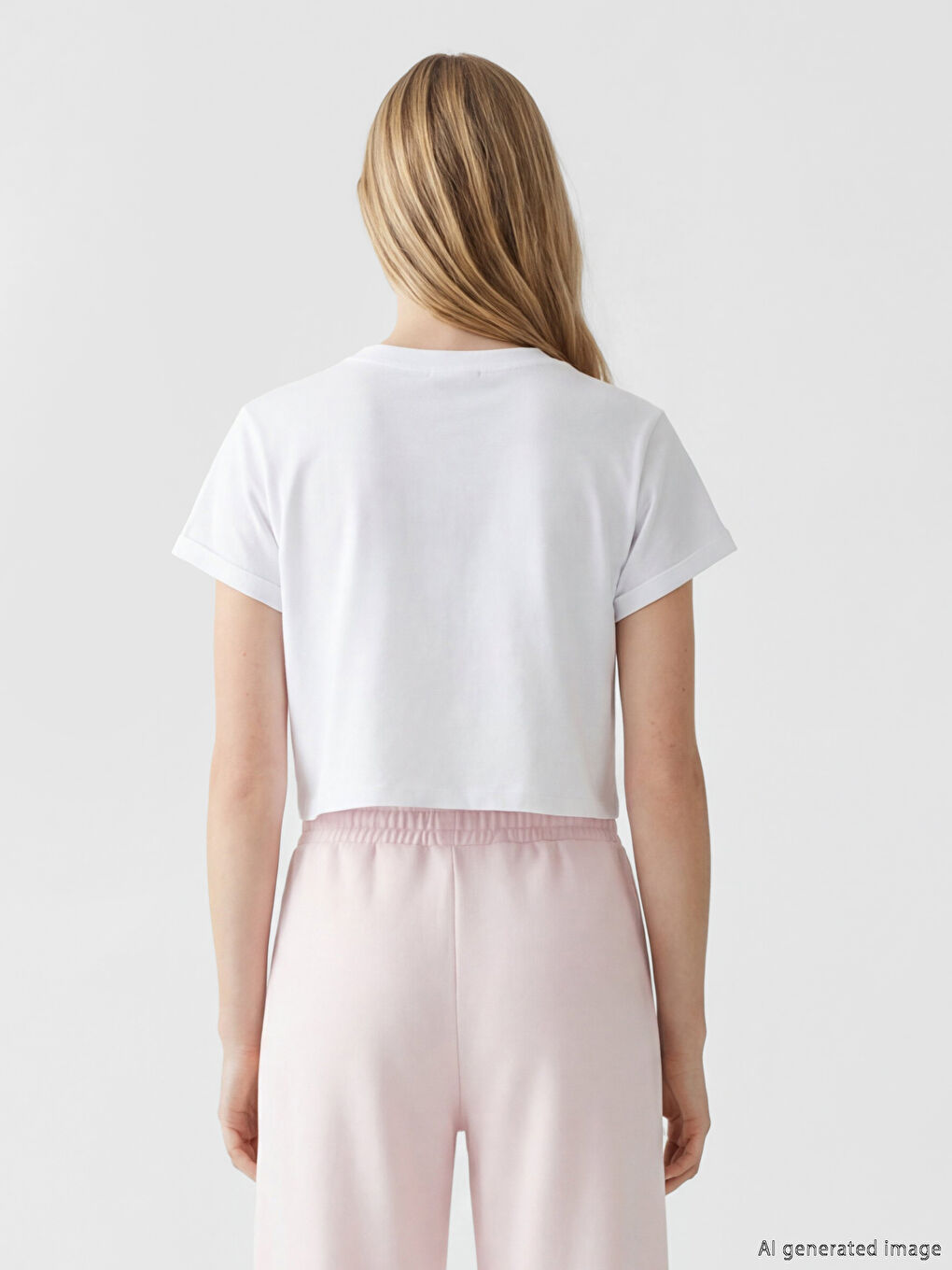 تي شيرت نسائي مطبوع لوس أنجلِس بياقة دائرية-3