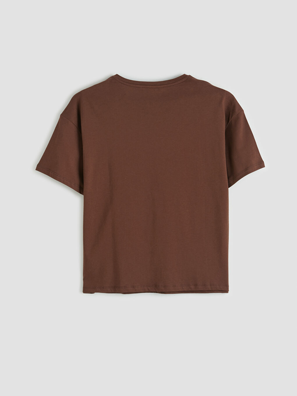 Kahverengi Bisiklet Yaka Baskılı Kadın Pijama Takımı-3