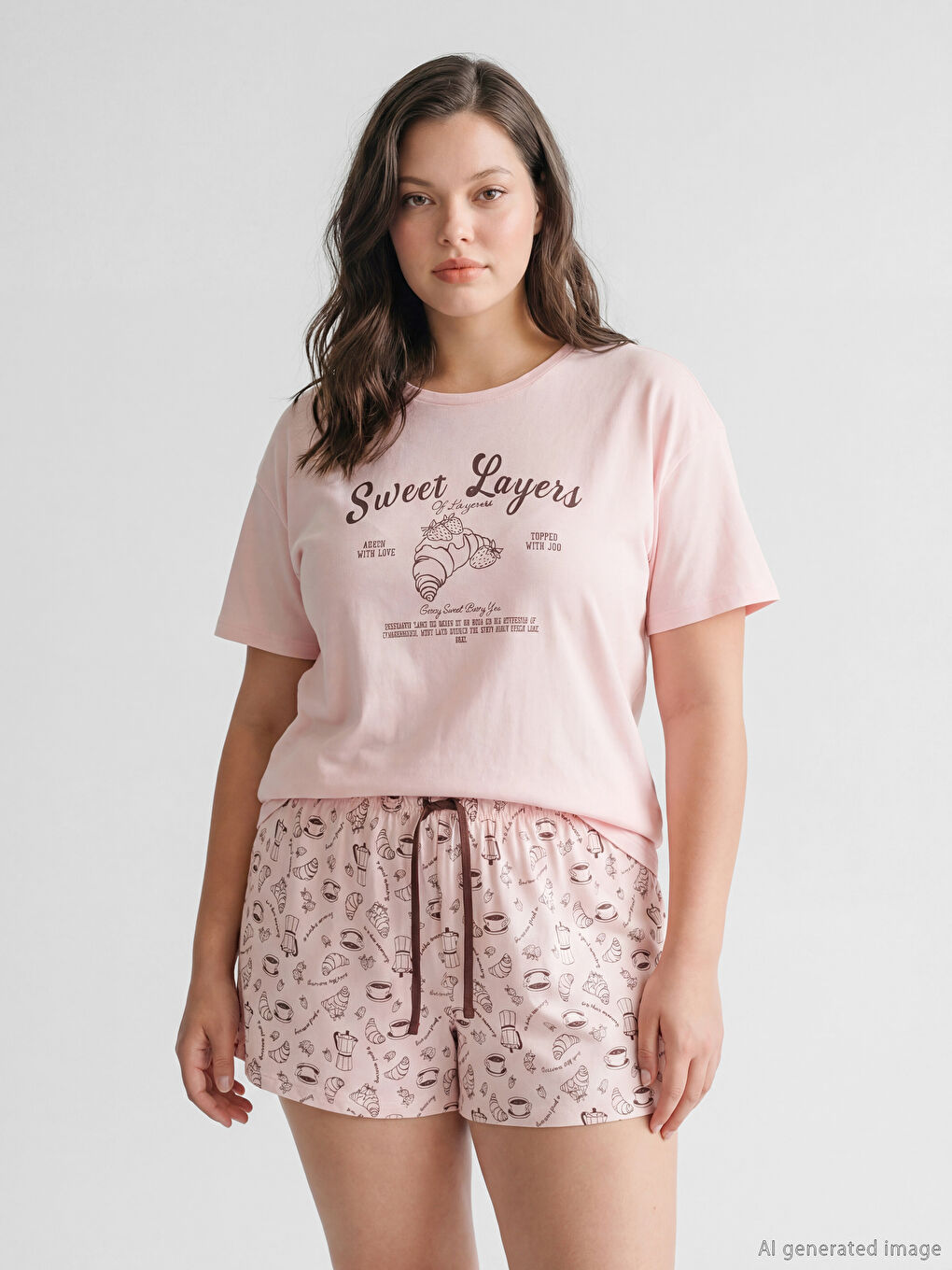Woman PINK Shortie Pyjama Set-1