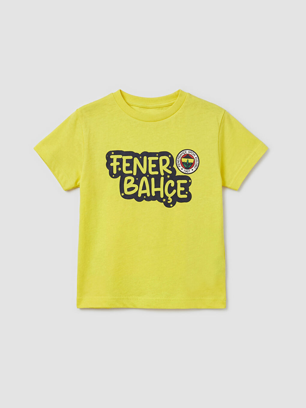 Sarı Fenerbahçe Baskılı Erkek Bebek Şortlu Takım-1