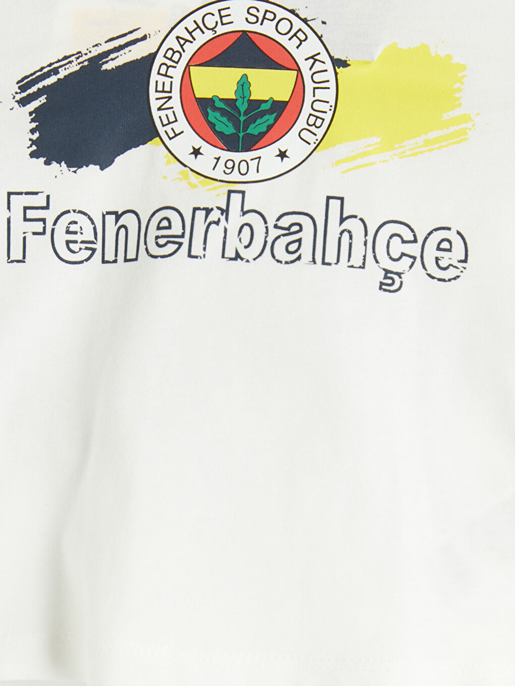 Beyaz Fenerbahçe Baskılı Erkek Bebek Tişört ve Şort-3