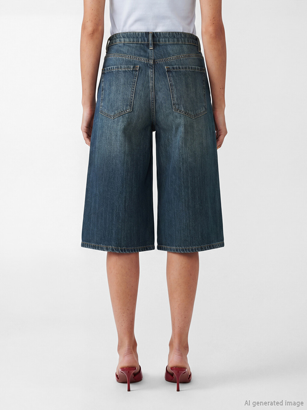 Woman Indigo Denim Shorts-3