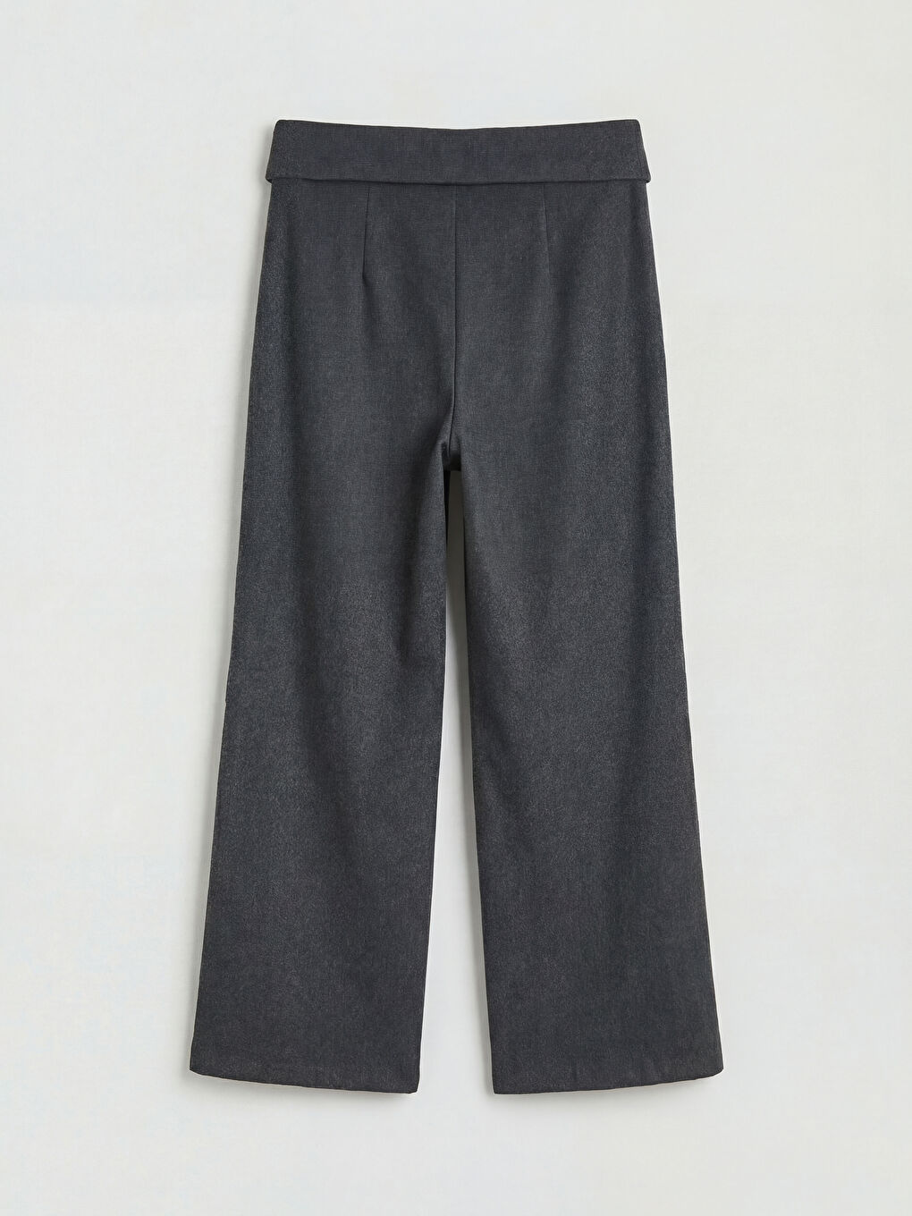 Antrasit Geniş Paça Kız Çocuk Gabardin Pantolon-1