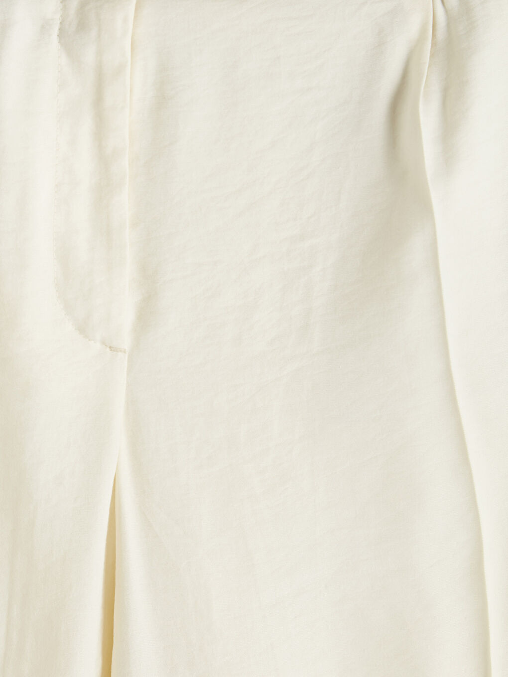 Ekru Beli Kemerli Kadın Kumaş Pantolon-2