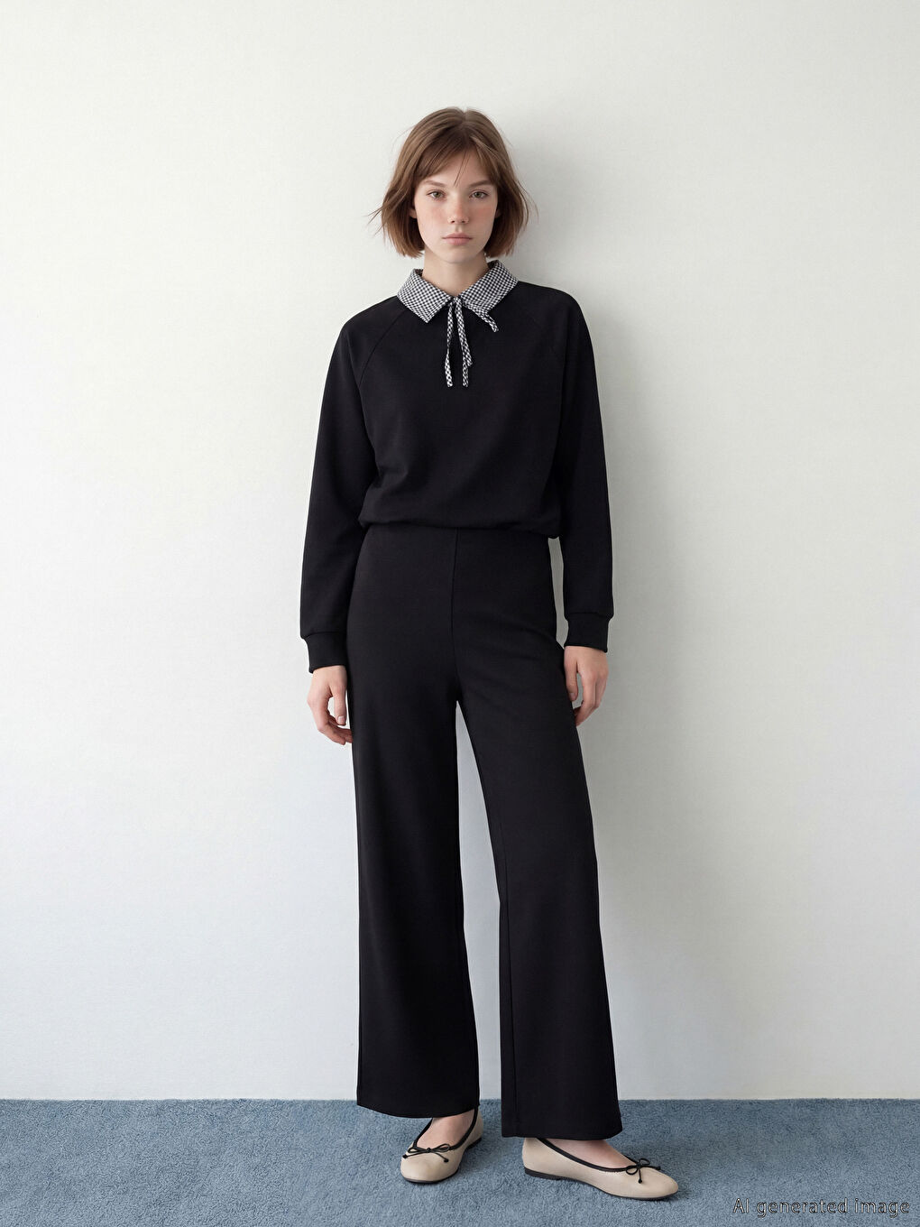 Siyah Yüksek Bel Soft Touch Kadın Eşofman Altı