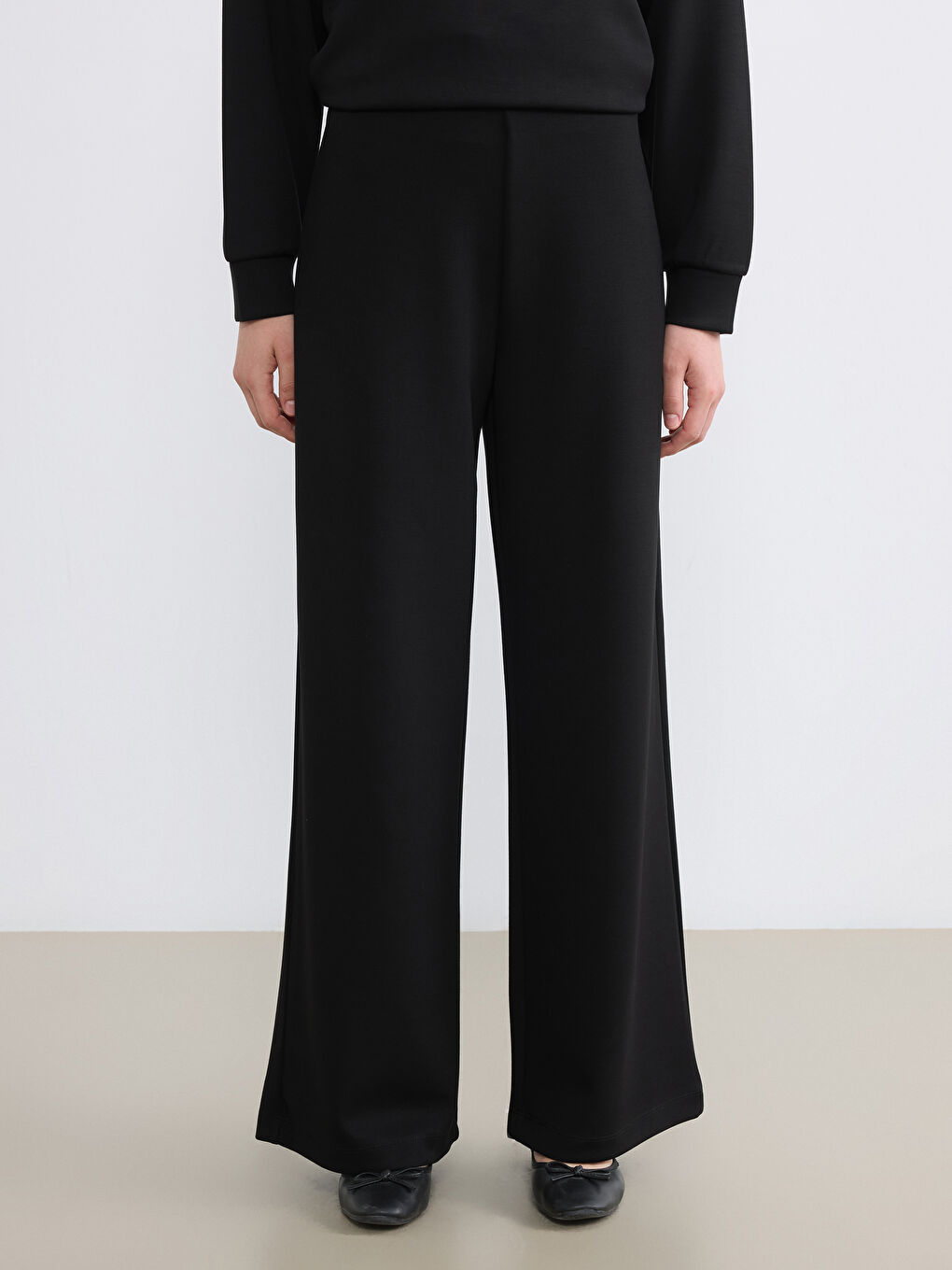 Siyah Yüksek Bel Soft Touch Kadın Eşofman Altı-4