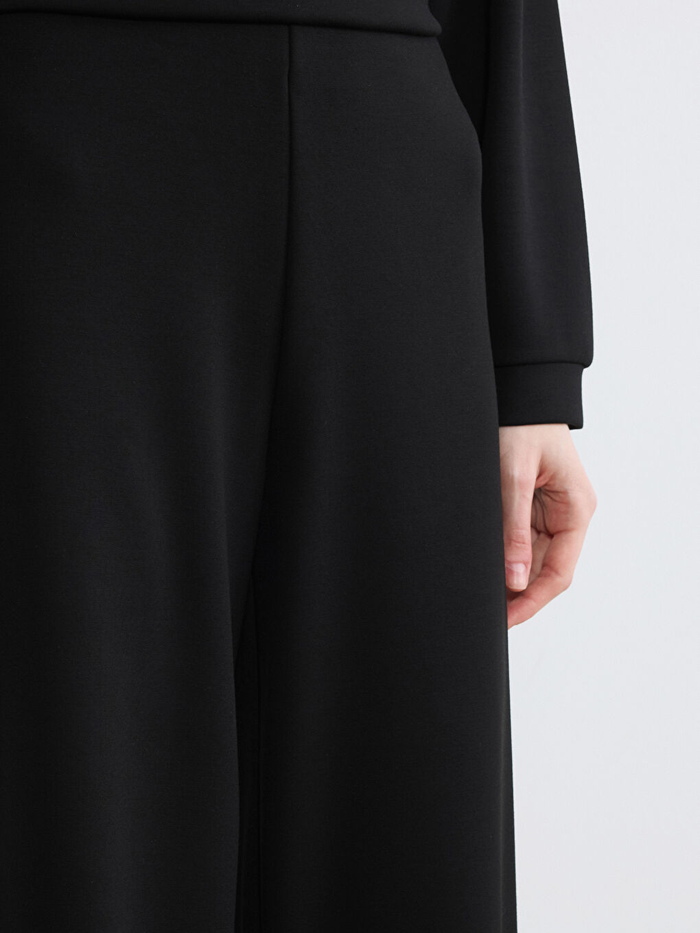 Siyah Yüksek Bel Soft Touch Kadın Eşofman Altı-8