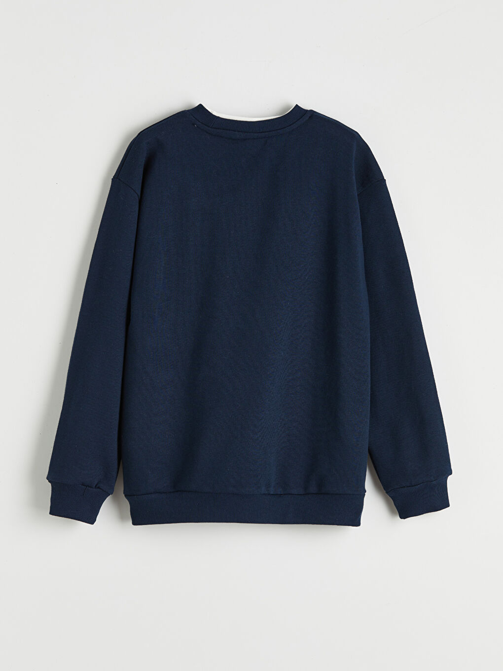 Lacivert Bisiklet Yaka Baskılı Erkek Çocuk Sweatshirt-1