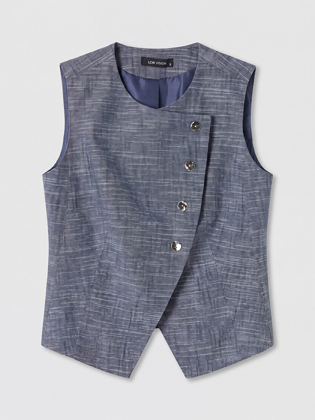 Woman Navy Suit Waistcoat-4