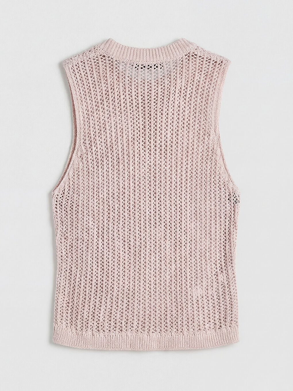 Bej Bisiklet Yaka Ajurlu Kadın Triko Atlet	-1