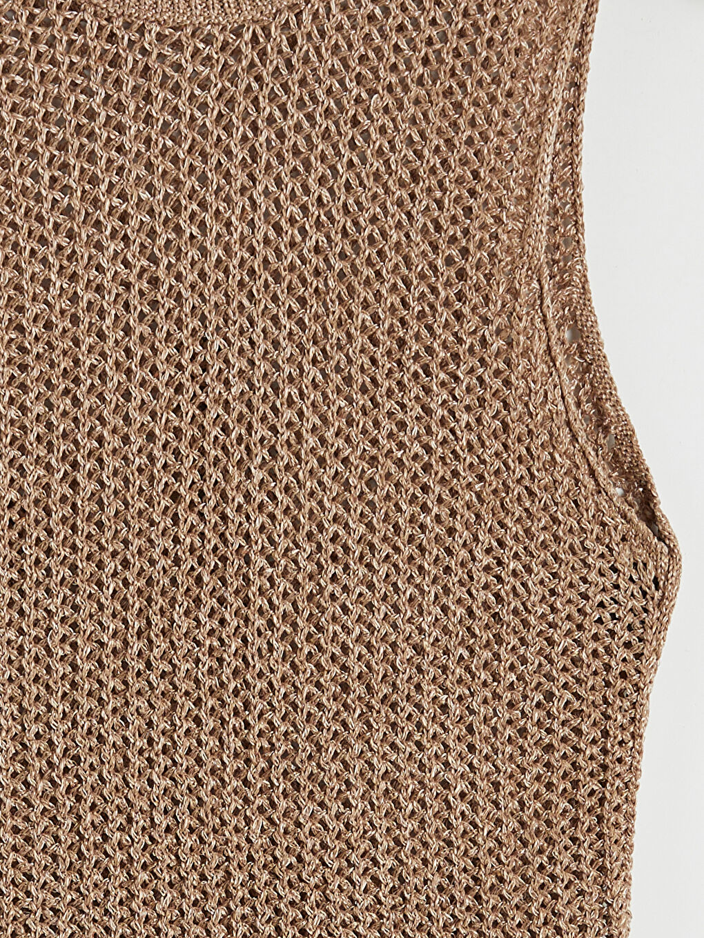 Kahverengi Bisiklet Yaka Ajurlu Kadın Triko Atlet	-2