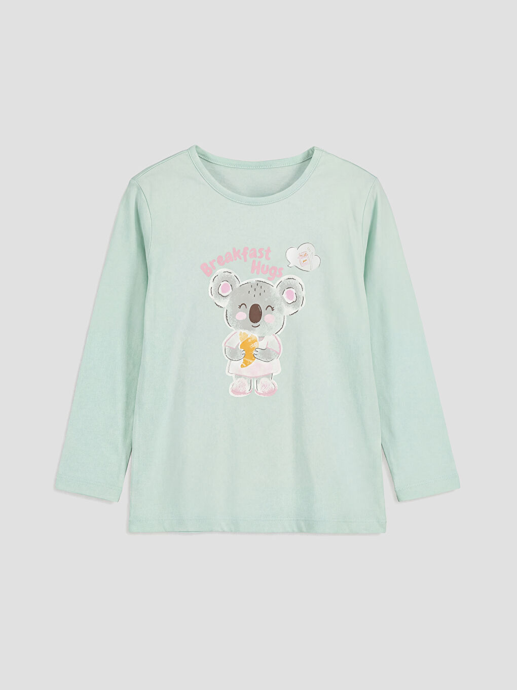 Mavi Bisiklet Yaka Baskılı Kız Çocuk Pijama Takım-1