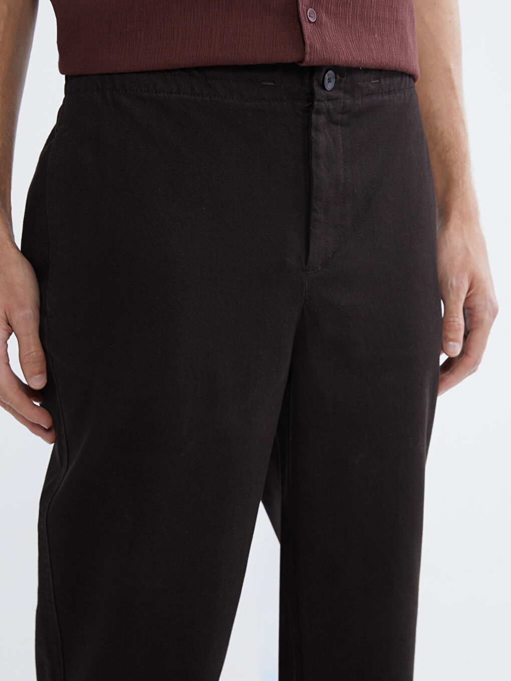 Kahverengi Standart Kalıp Erkek Pantolon-2