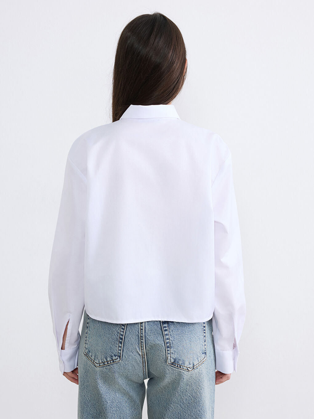 Beyaz Taşlı Kadın Gömlek-3