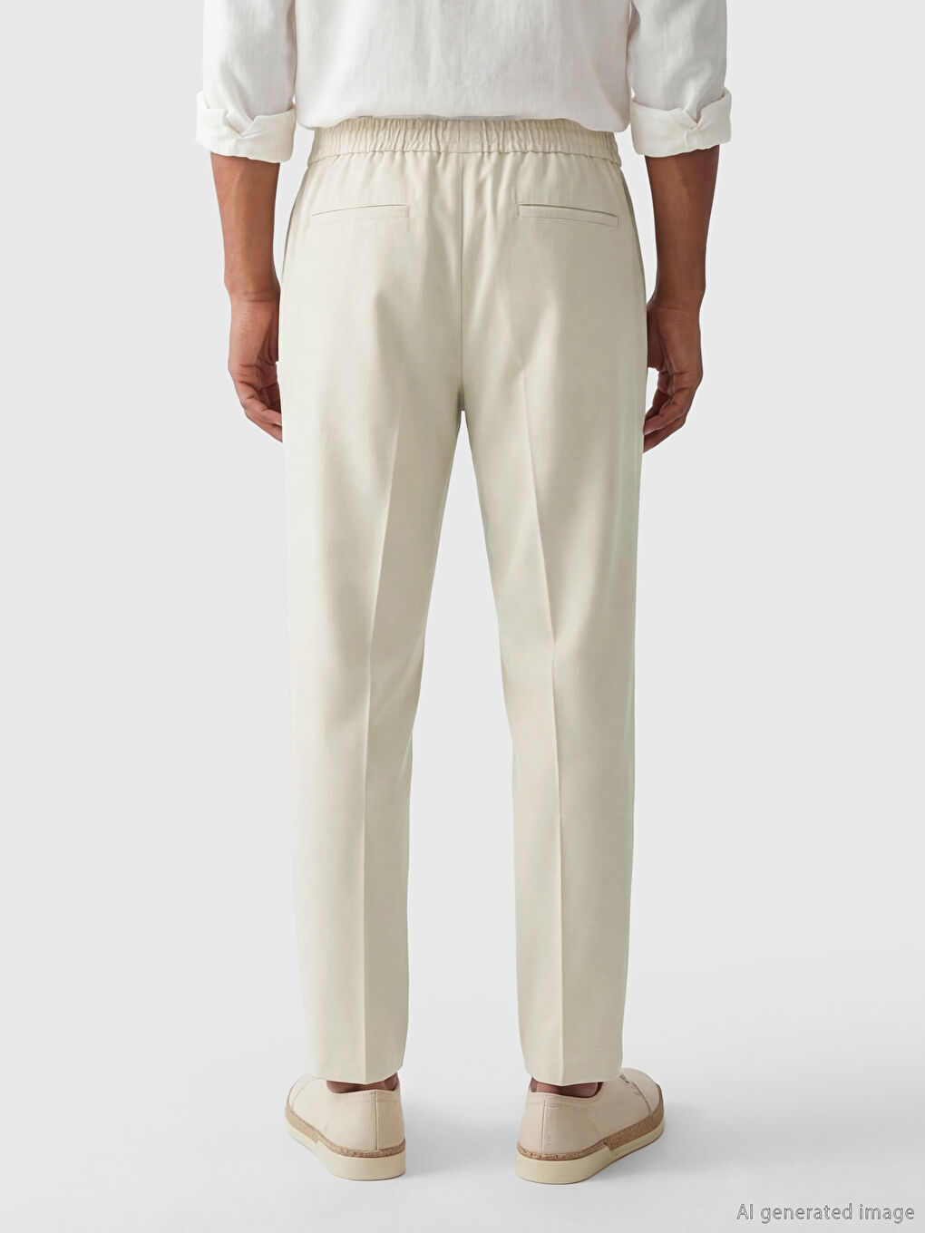 Bej Standart Kalıp Erkek Pantolon-2