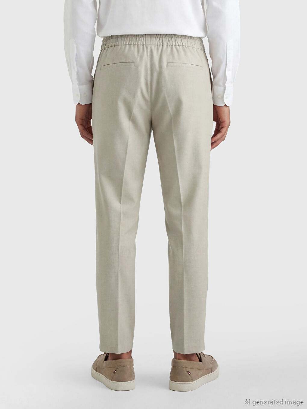 Bej Standart Kalıp Erkek Pantolon-2
