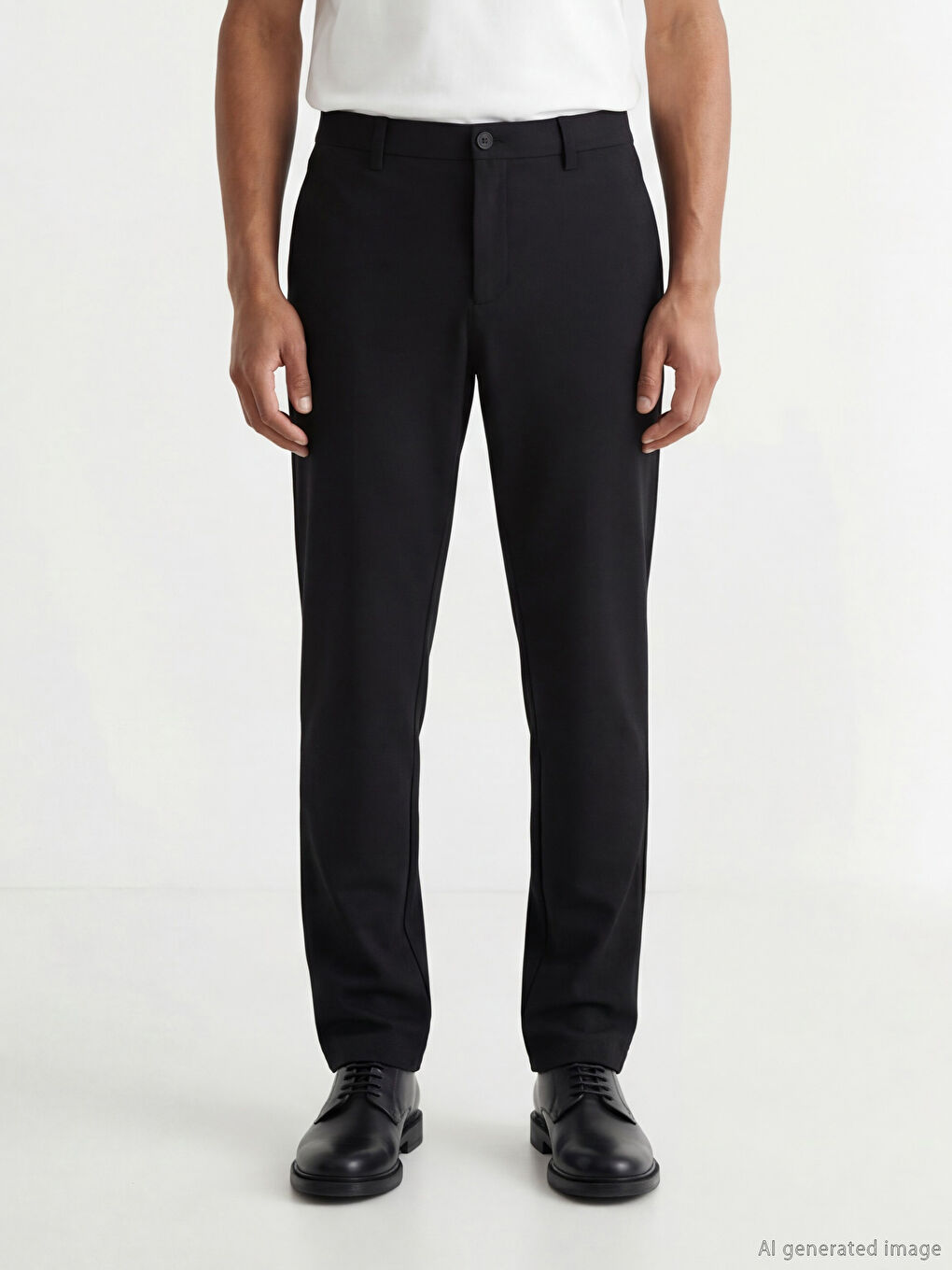 Siyah Standart Kalıp Erkek Pantolon	-1