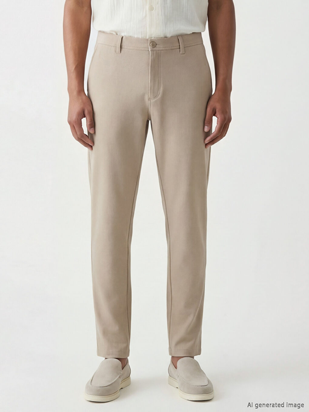 Bej Standart Kalıp Erkek Pantolon	-1