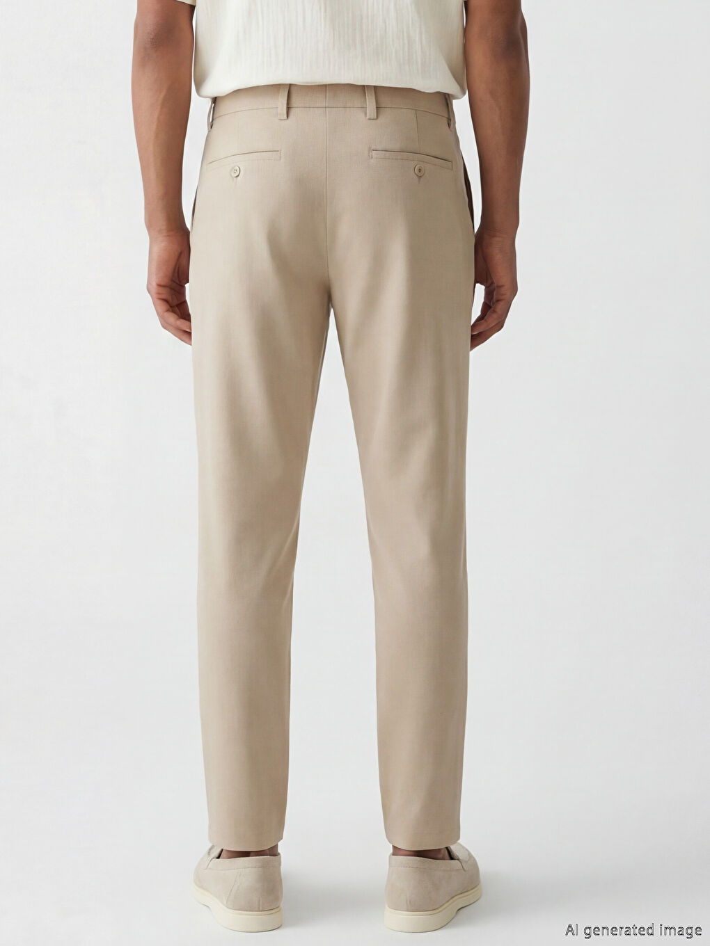 Bej Standart Kalıp Erkek Pantolon	-2