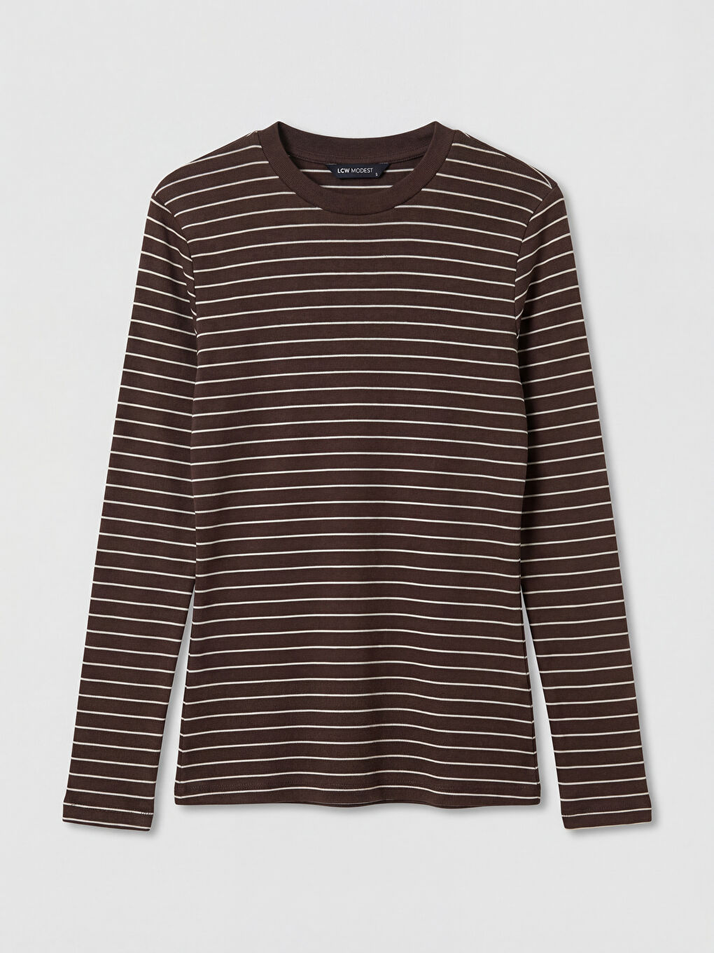 Karışık Bisiklet Yaka Çizgili Kadın Tişört