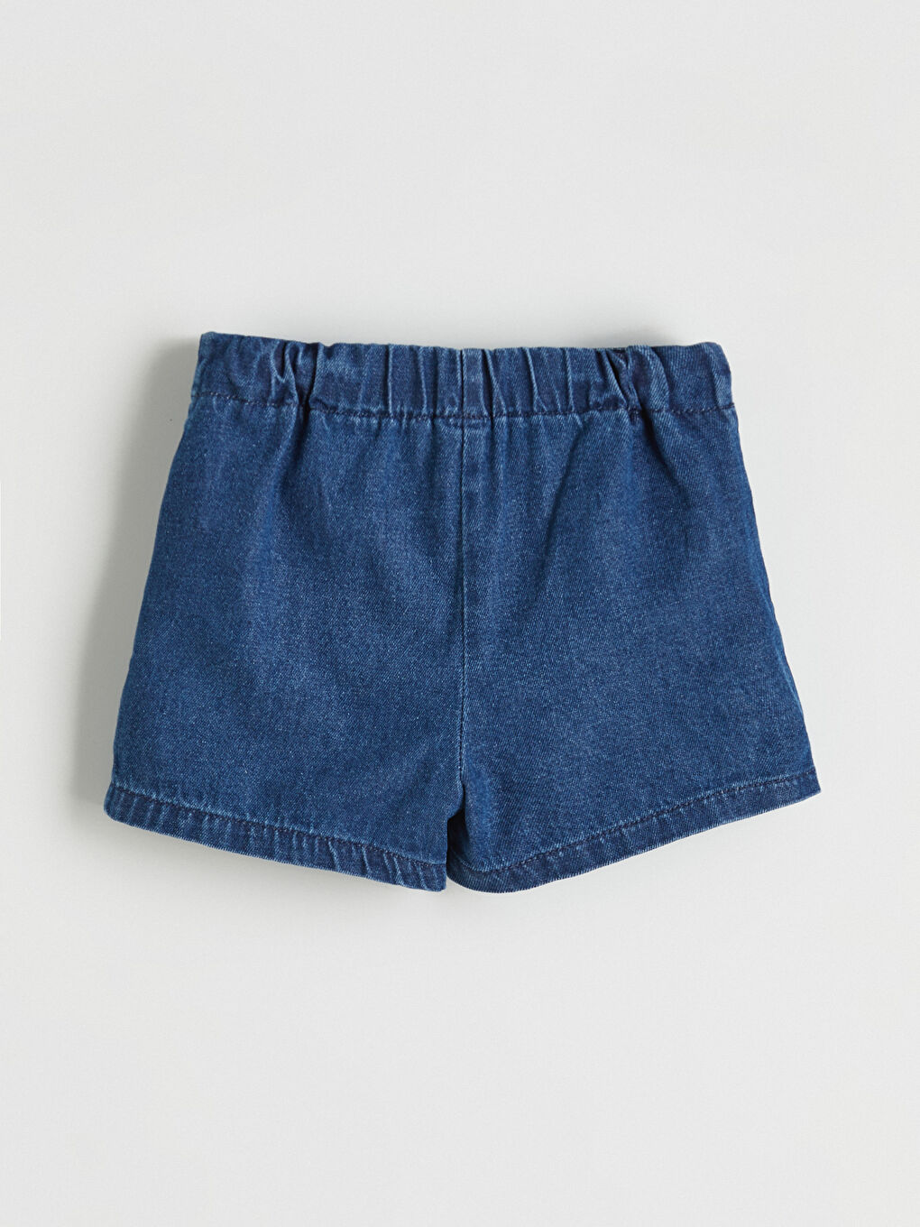 Mavi Beli Lastikli Kız Bebek Jean Şort Etek-3