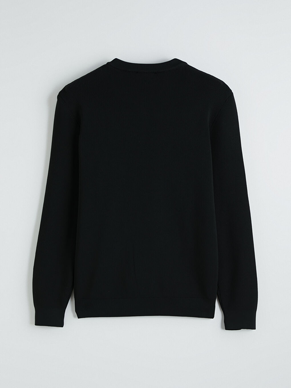 Siyah Bisiklet Yaka Erkek Triko Kazak-2