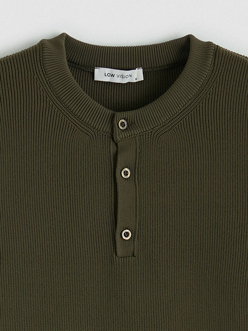 Haki Bisiklet Yaka Erkek Triko Kazak-2