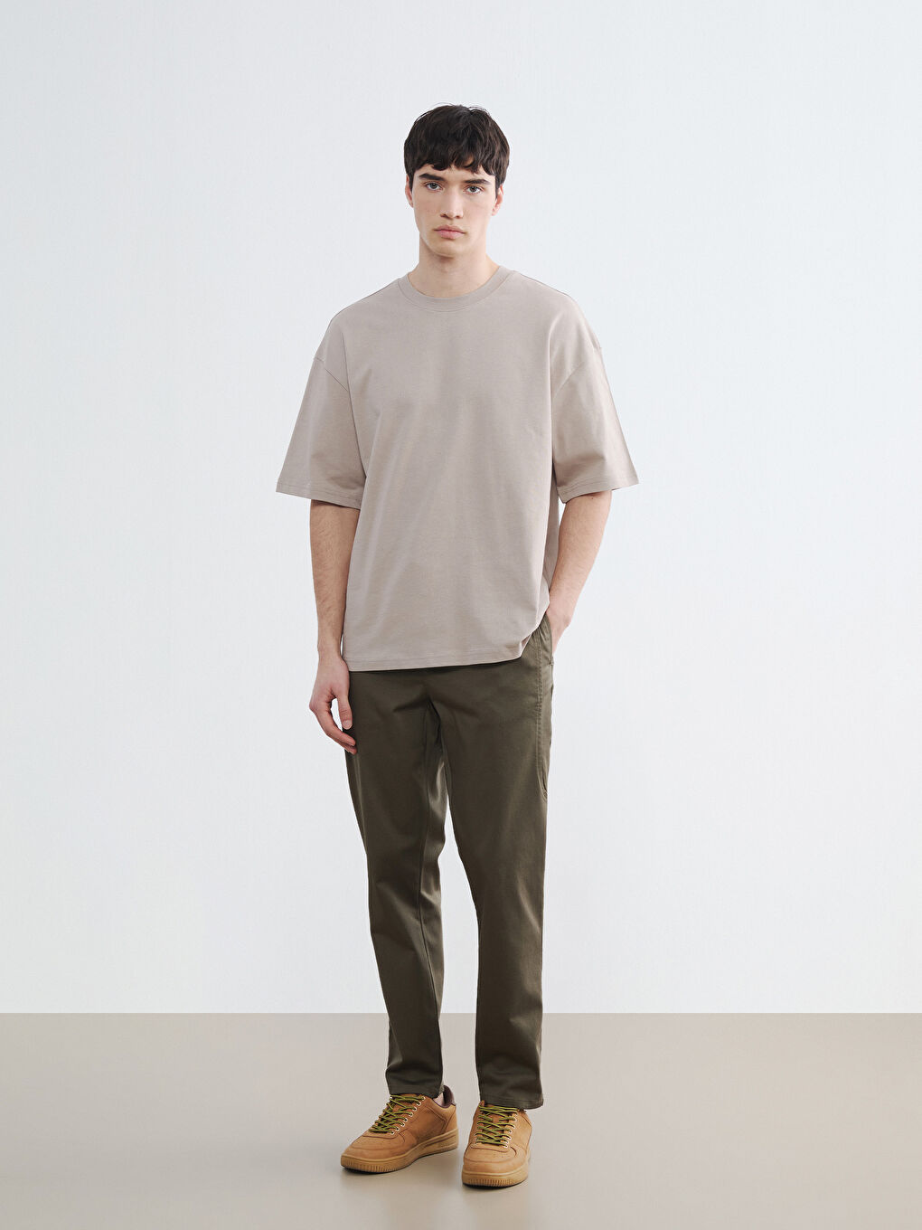 Elasticated Waist Slim Fit Men's Trousers