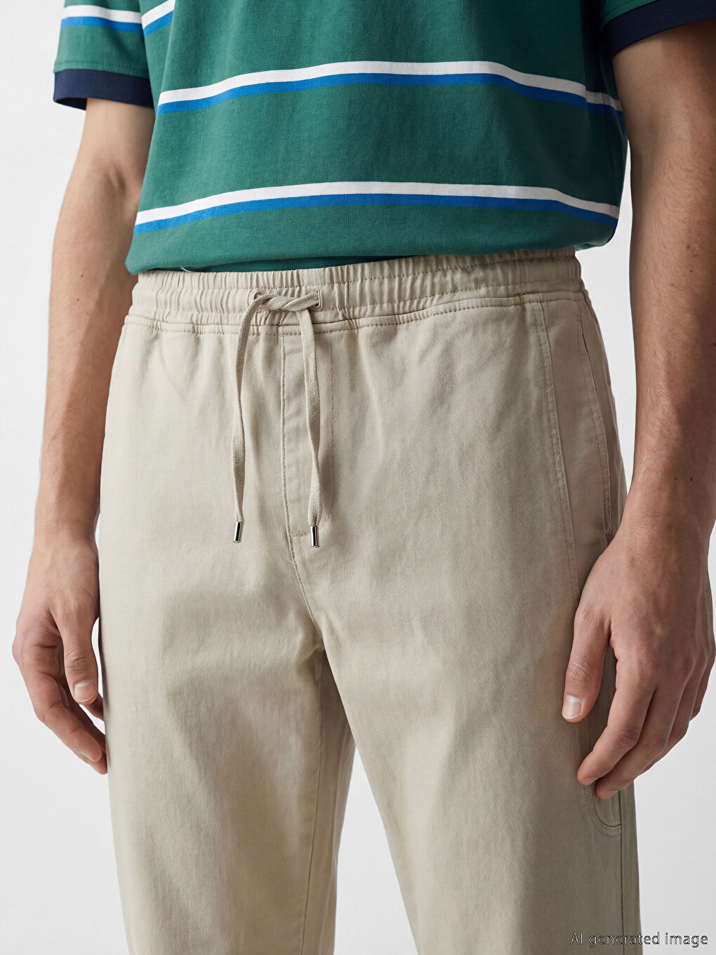 بنطلون رجالي بقصة رفيعة وخصر مرن-2