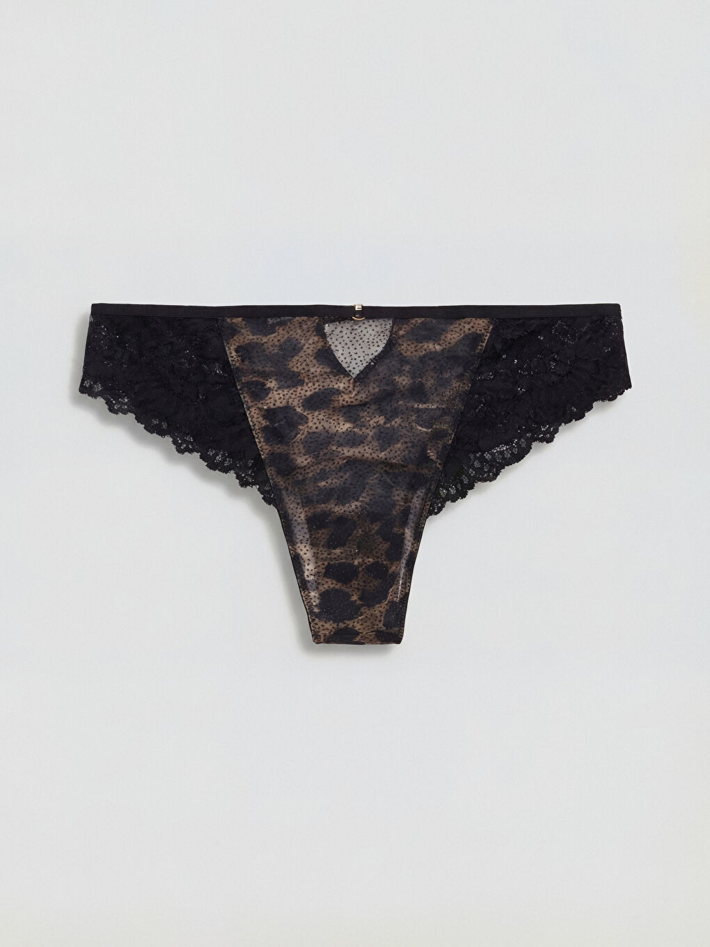 Kahverengi Leopar Desenli Fantezi Brazilian Külot-1