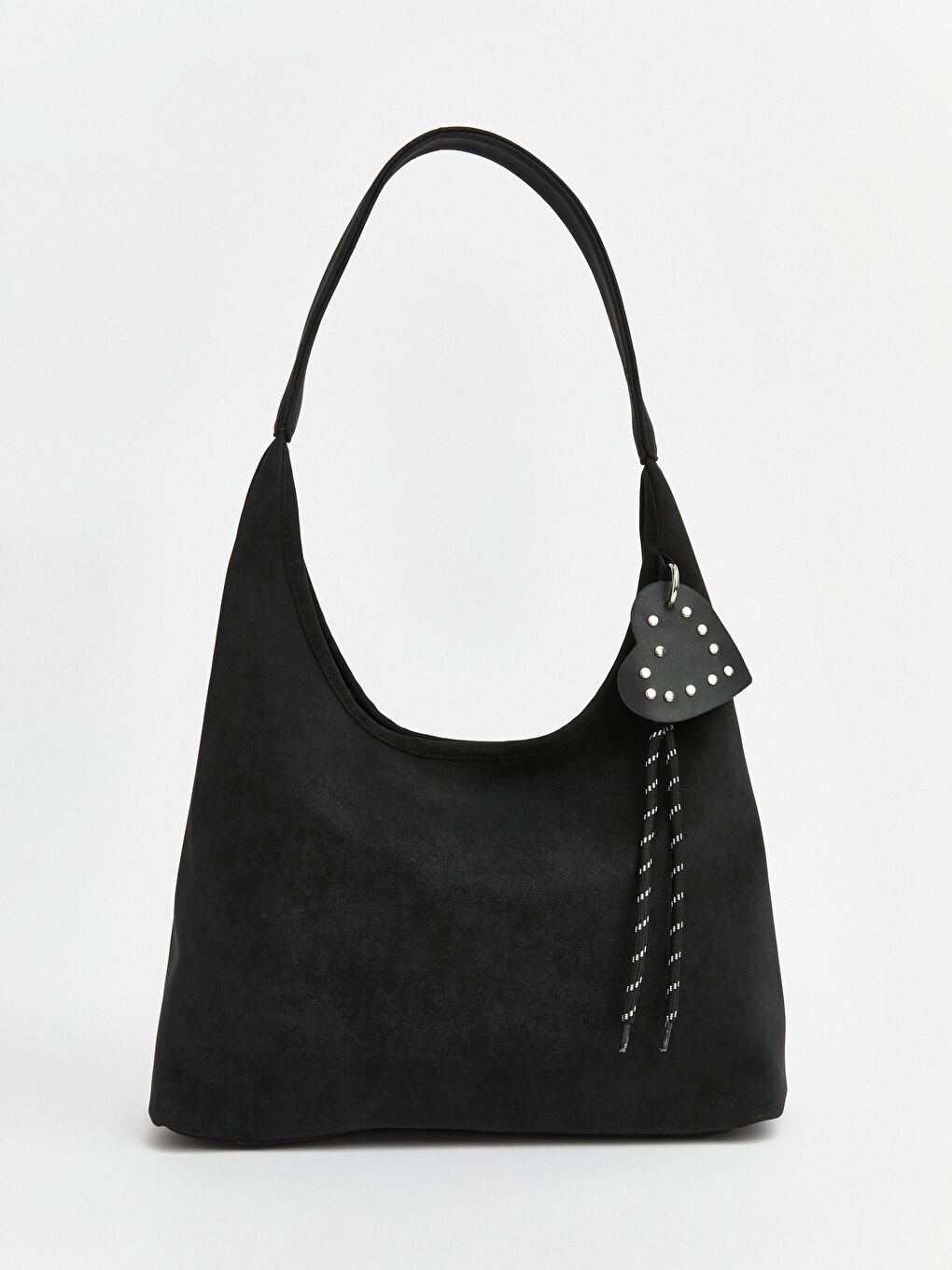 Siyah Süet Görünümlü Kadın Omuz Çantası-2