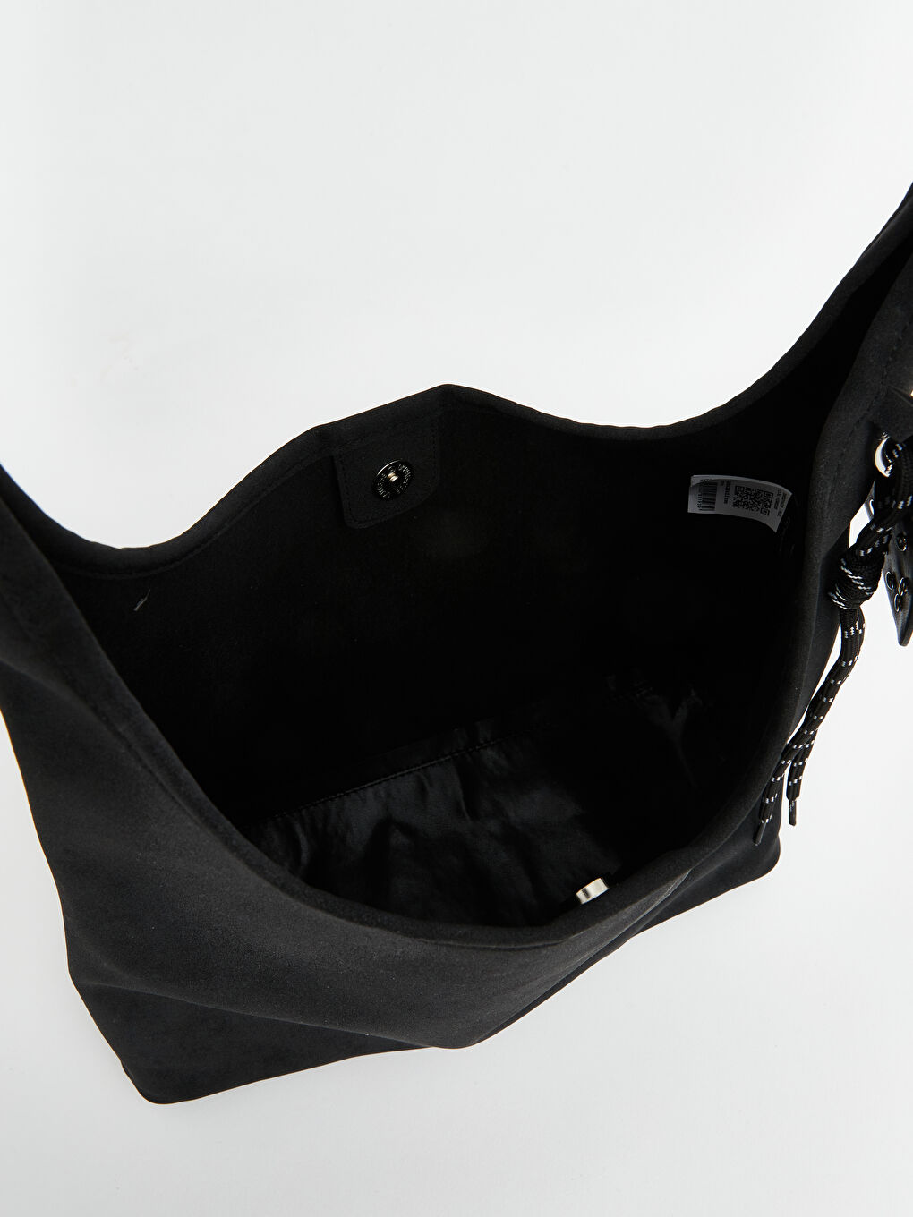 Siyah Süet Görünümlü Kadın Omuz Çantası-4