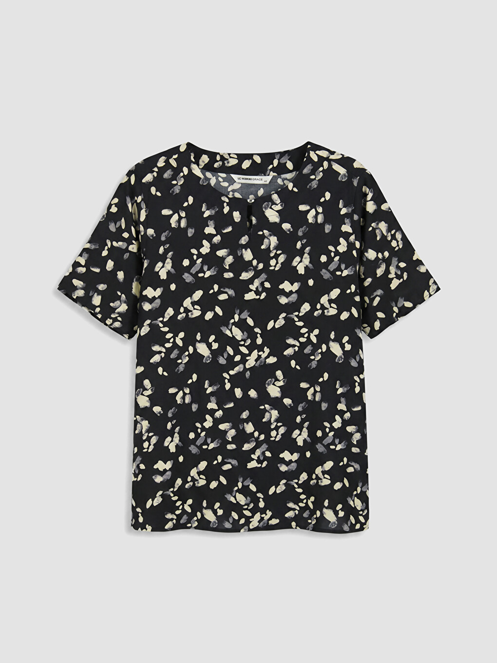 Blouse à motif à col rond