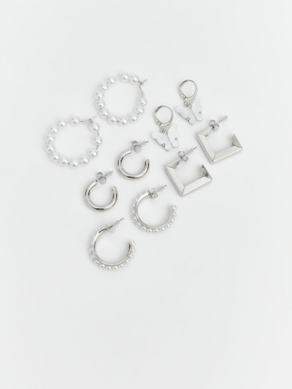 Gri Kadın Küpe Seti 5'li