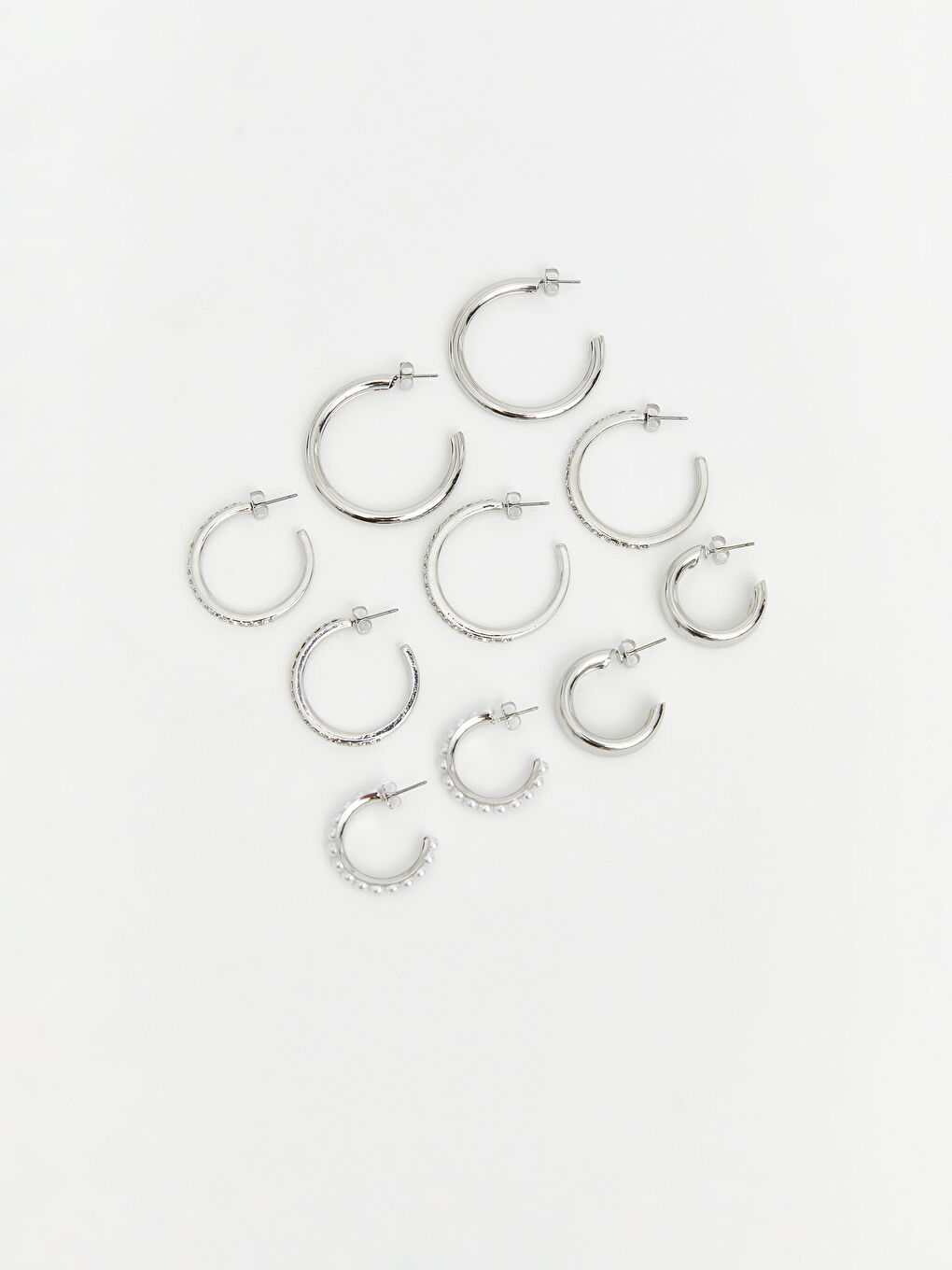 Gri Kadın Küpe Seti 5'li	