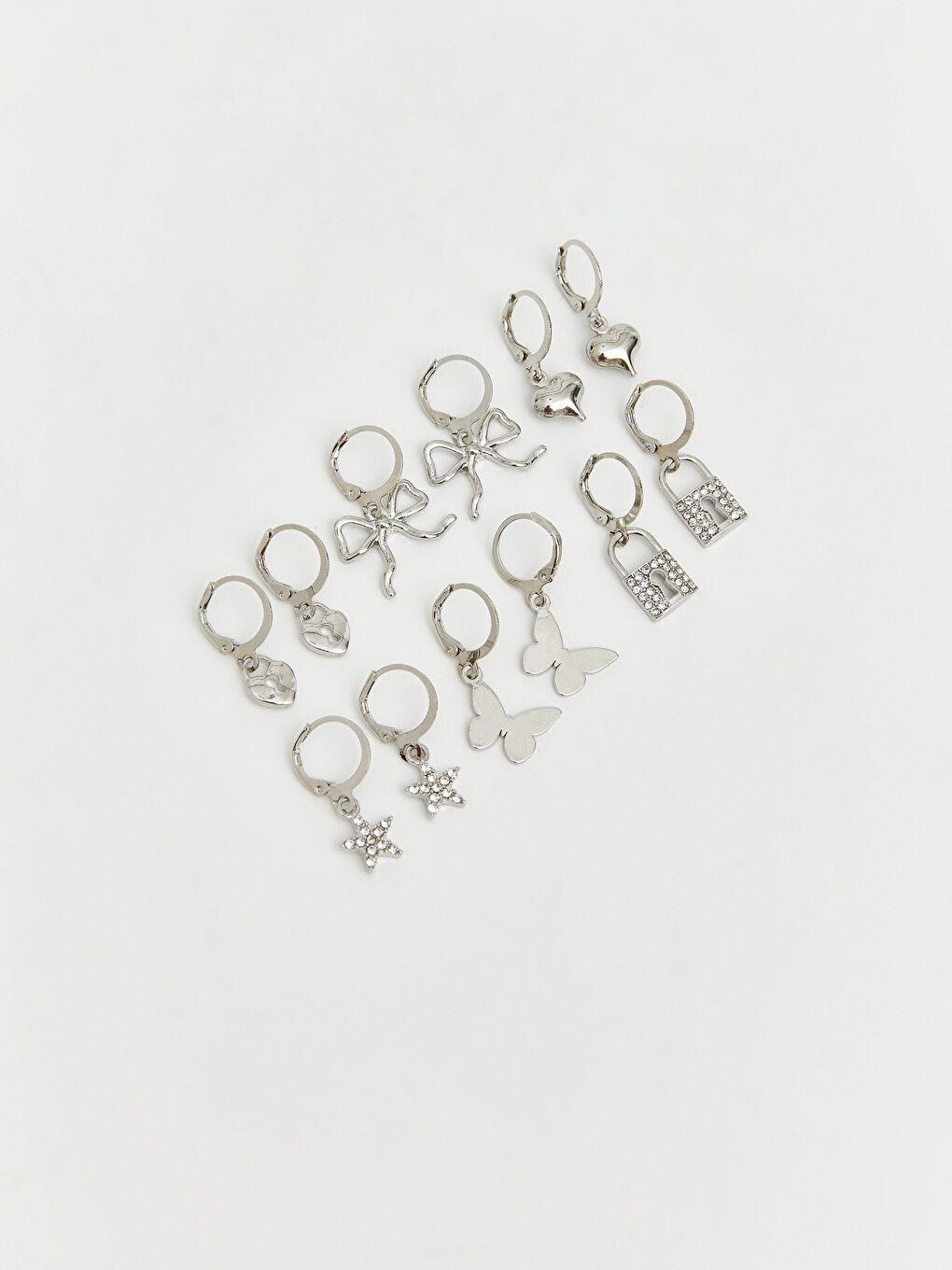 Gri Kadın Küpe Seti 6'lı