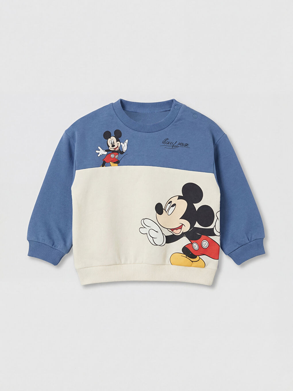 Mavi Mickey Mouse Baskılı Erkek Bebek Eşofman Takım-1