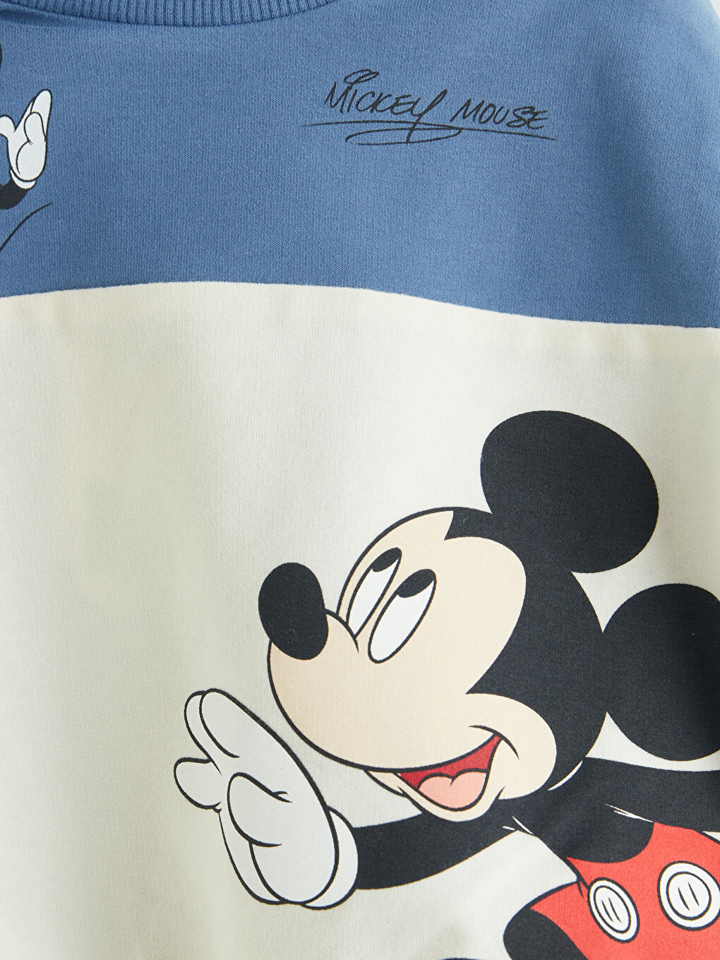 Mavi Mickey Mouse Baskılı Erkek Bebek Eşofman Takım-5