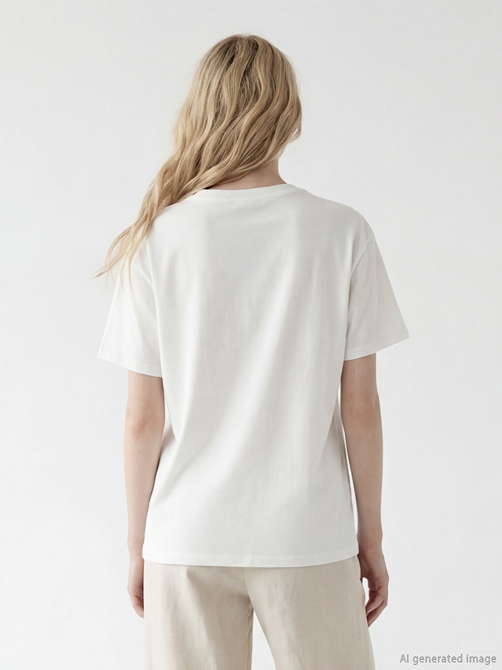 Ekru New York City Baskılı Kadın Tişört-2