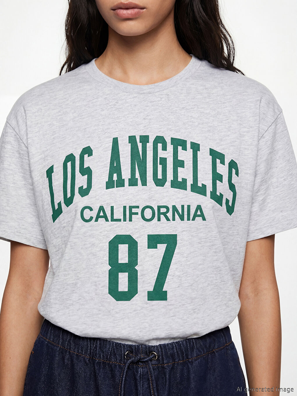 Crew Neck Los Angeles Printed Women's T-Shirt-2