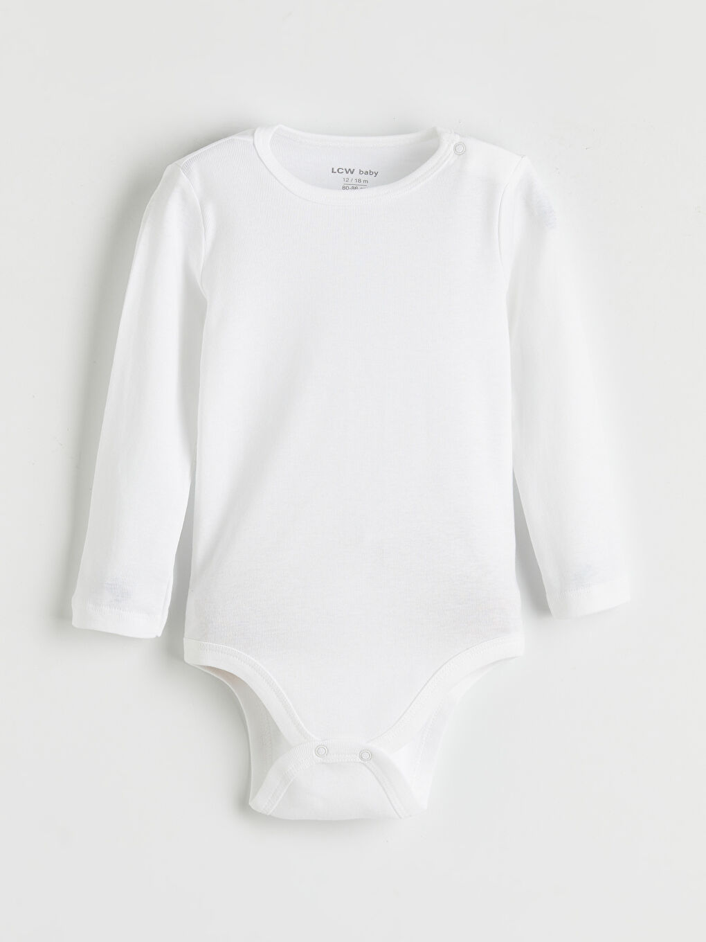 Ekru Bisiklet Yaka Uzun Kollu Kız Bebek Çıtçıtlı Body