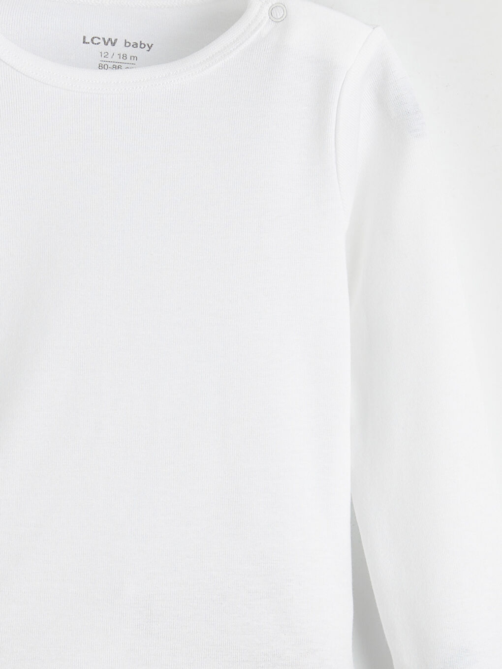 Ekru Bisiklet Yaka Uzun Kollu Kız Bebek Çıtçıtlı Body-1