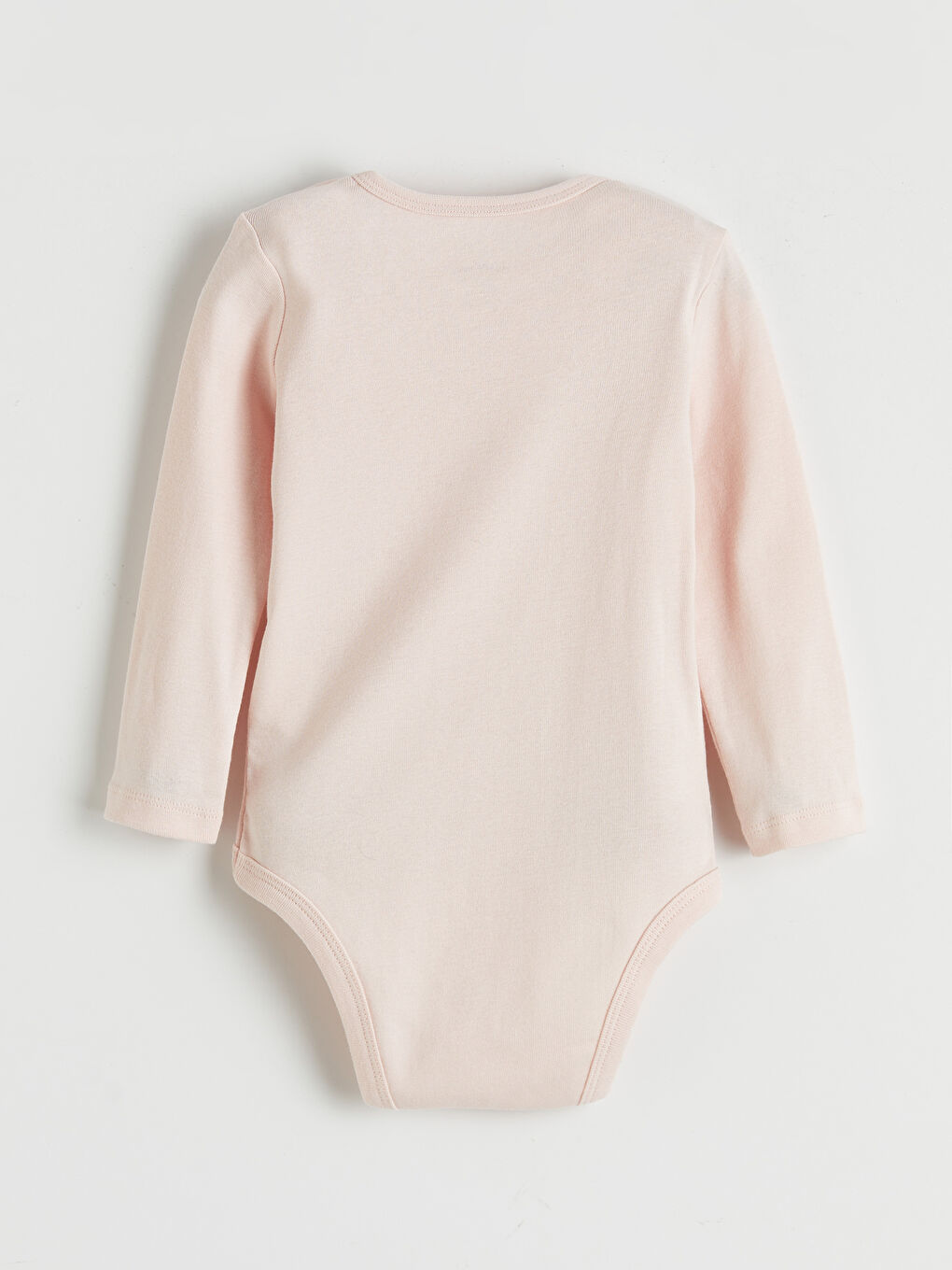 Pembe Bisiklet Yaka Uzun Kollu Kız Bebek Çıtçıtlı Body-1